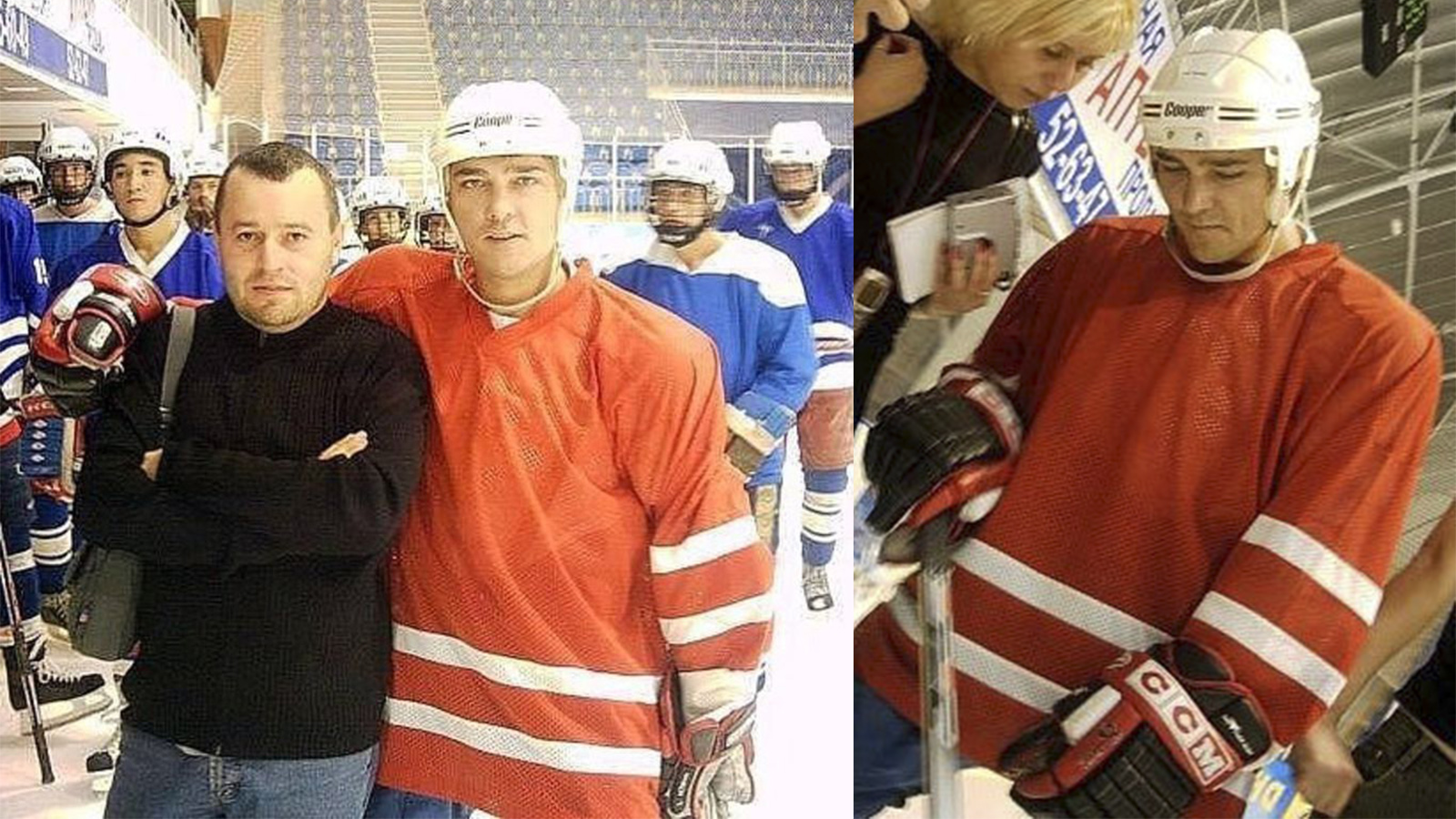 Юра Шатунов играет в хоккей